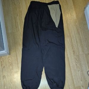 BRUNETTE THE LABEL hi Rise Black and Tan Splash Type Joggers..mesh Lined